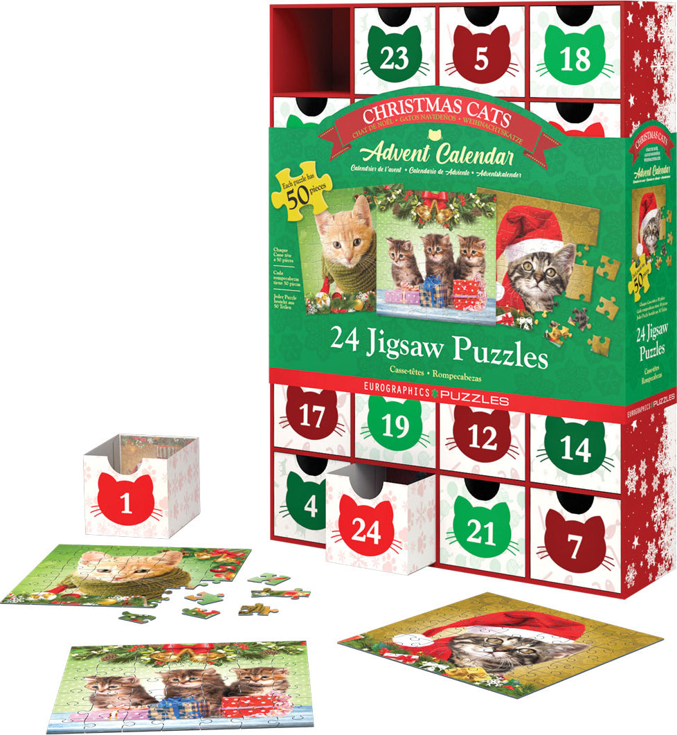 Advent Calendar - Christmas Cats (24 Surprise Jigsaw Puzzles)