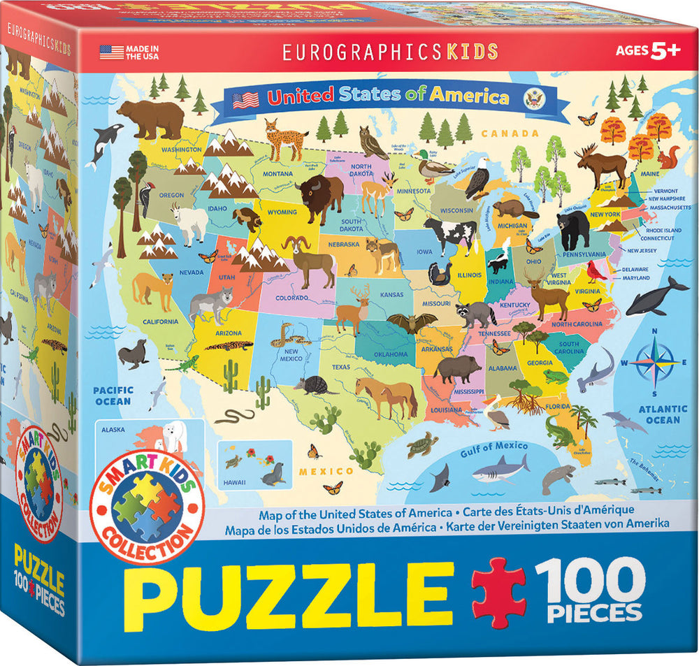Map United States Illustrated 100-piece Puzzle