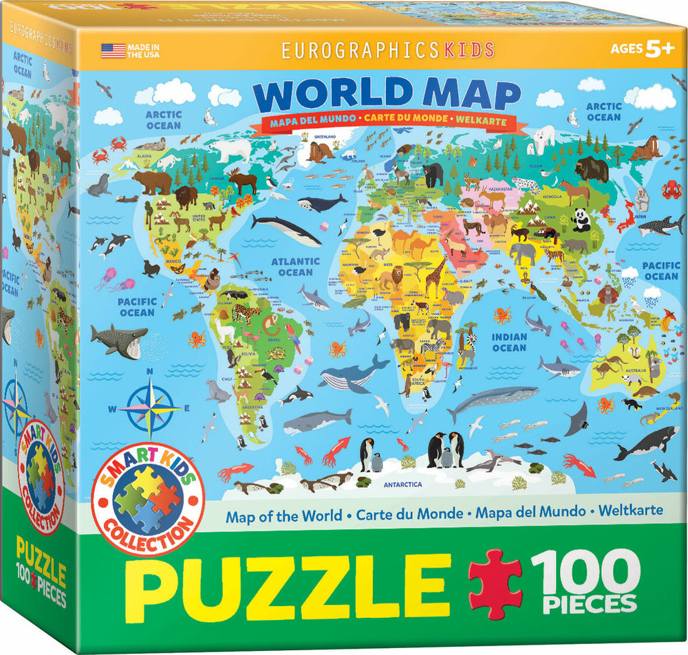Map World Illustrated 100-piece Puzzle