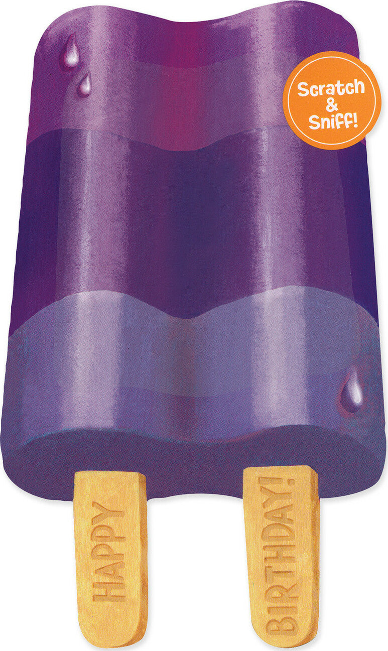 Grape Popsicle Scratch & Sniff Birthday Card