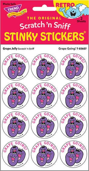 Grape Going! - Grape Jelly scent Retro Stinky Stickers® (24 ct.)