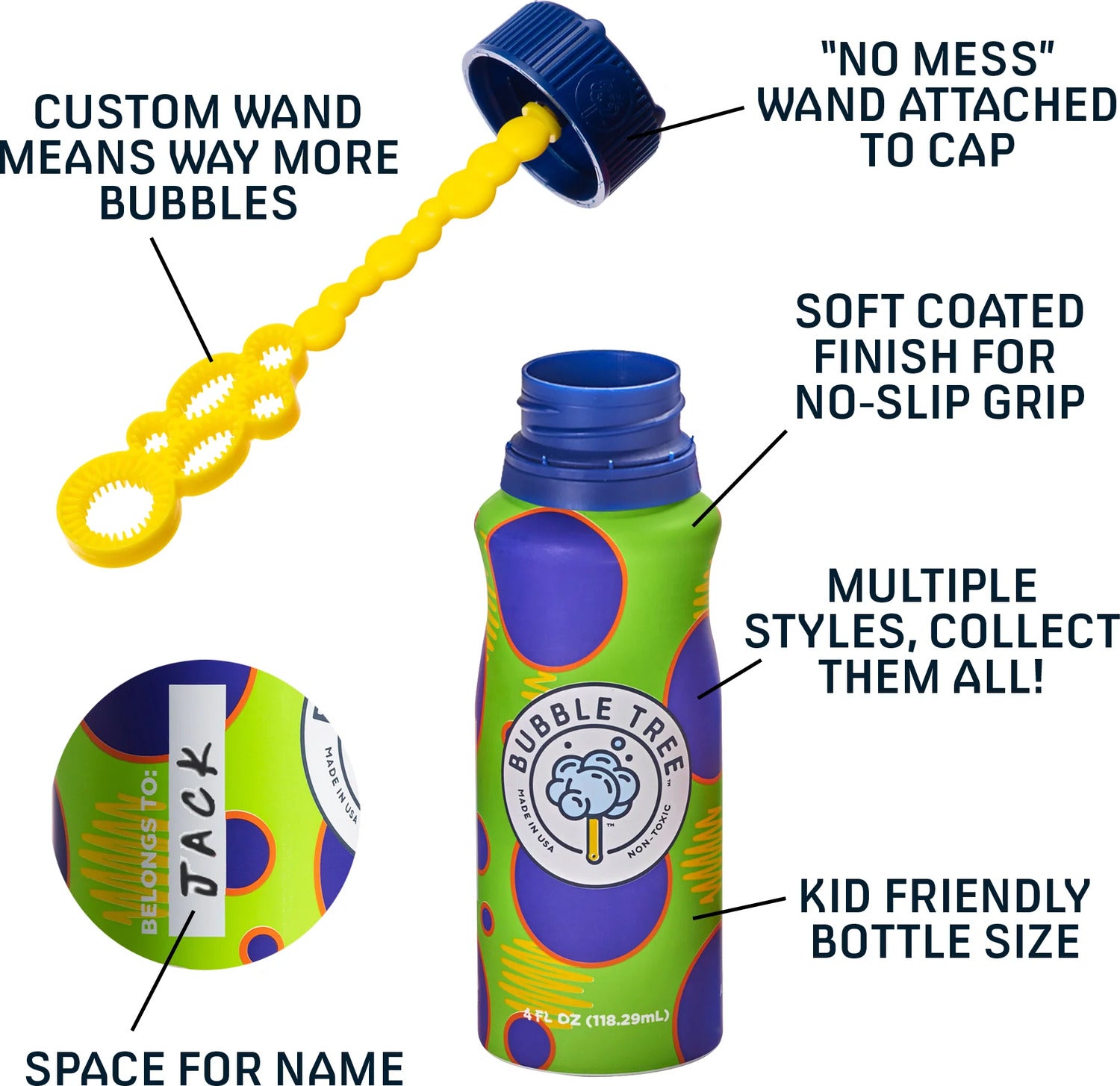 4 Pack Aluminum Refillable Bubble Bottles