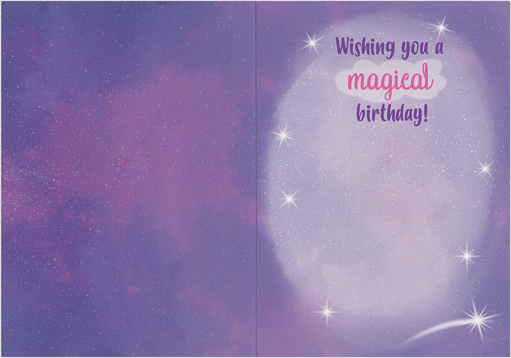 Realistic Unicorn Glitter Birthday Card